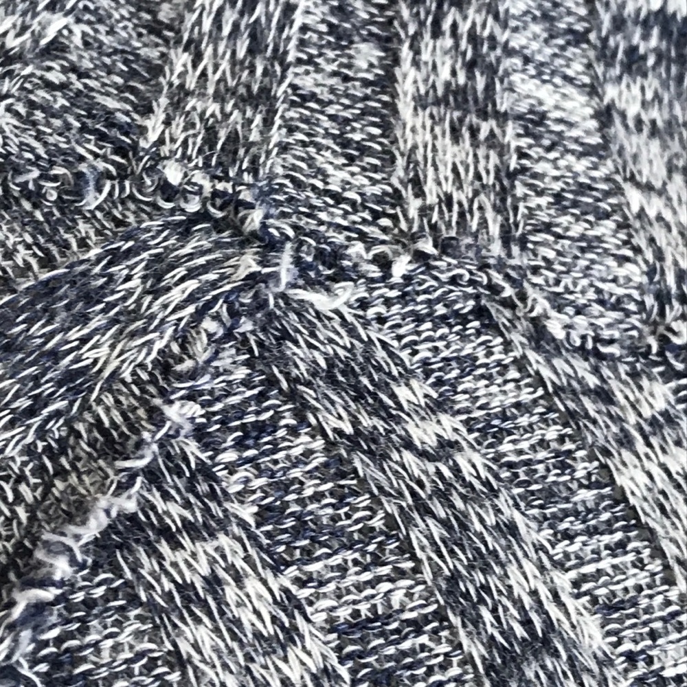 Free People blue/white ribbed high neck top. Large - Picture 3 of 7